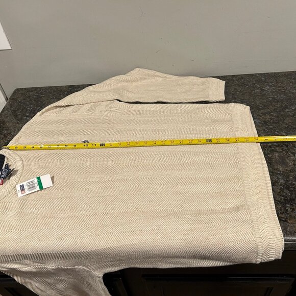 NWT Chaps Sweater Cream Mens Crewneck Large 100% Cotton NEW - Picture 9 of 9